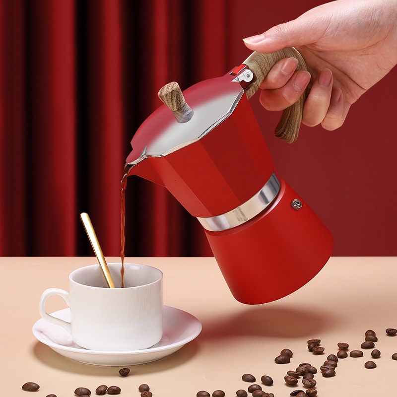 กาต้มกาแฟ Moka pot 3Cup กาต้มกาแฟสด เครื่องชงกาแฟสด กาต้มกาแฟสดแบบพกพา