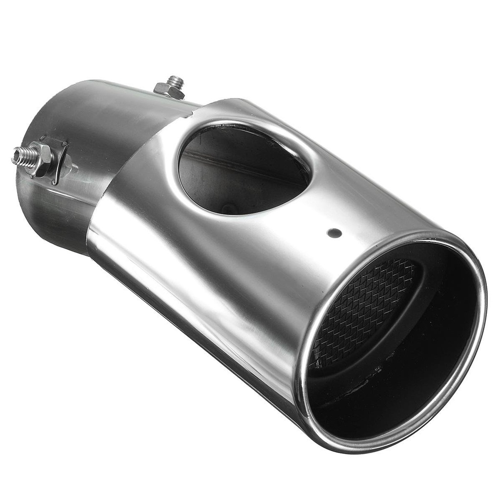 【ขายดี】สีขาวด้านหลังตัวเก็บเสียงท่อไอเสียปลายท่อสแตนเลส 1 pcs สำหรับ