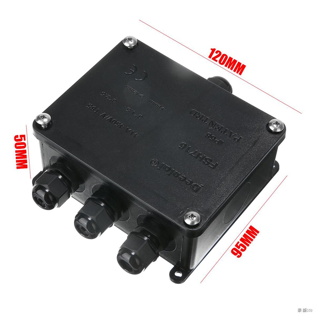 4 Way Underground LED Light Junction Box 3 Port Waterproof Outdoor