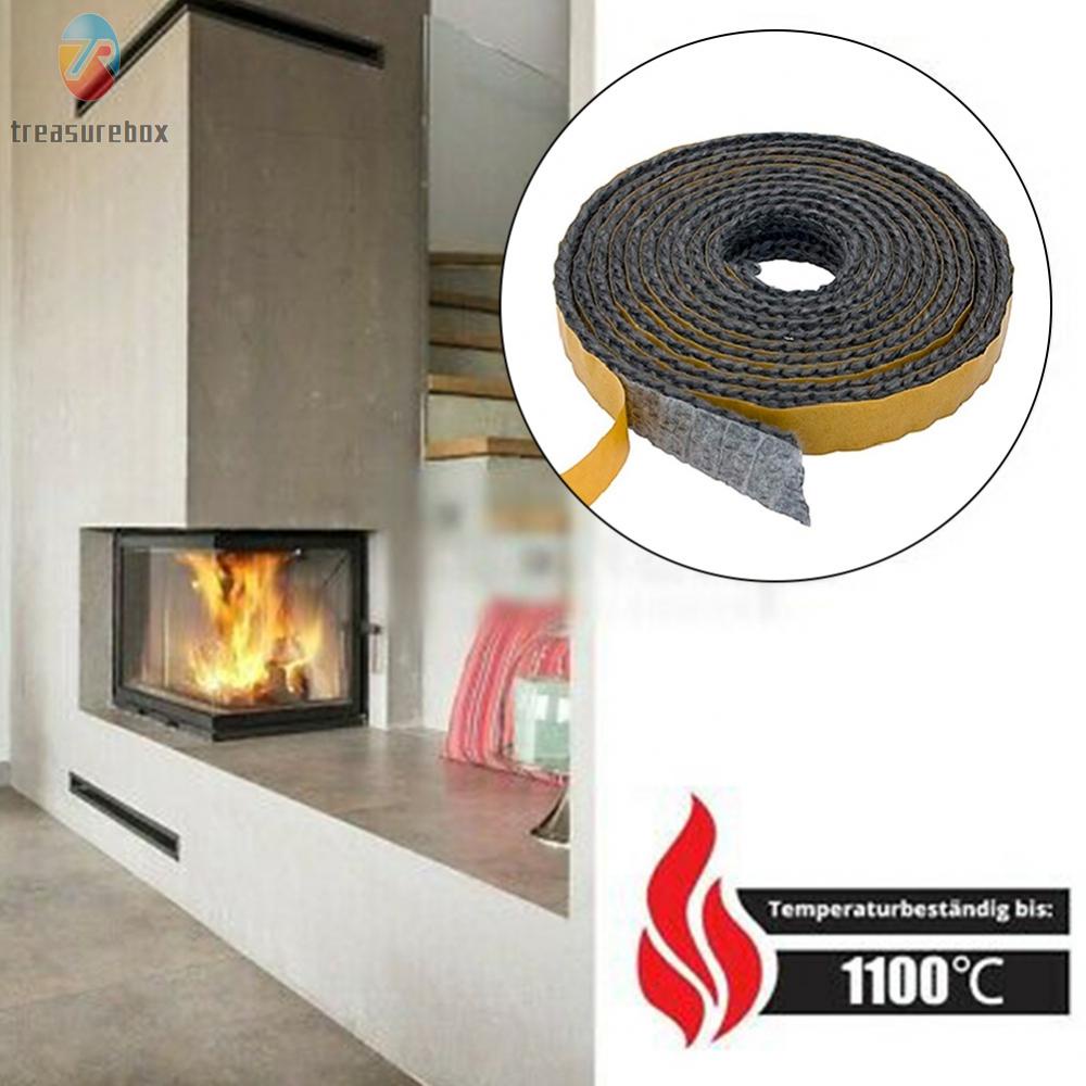 TRSBXSelf Adhesive Glass Seal Fire Rope Flat Stove Rope Hearth Rope 2M
