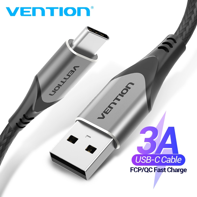 Original Vention USB Type C Cable 3A Nylon Fast USB Charging TypeC