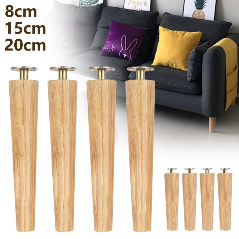 Wooden Furniture Legs 4 Solid Wood Tapered M8 Replacement Furniture