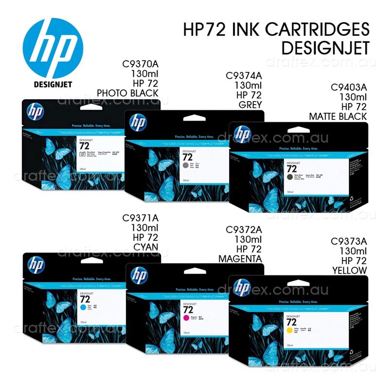 HP 72 ตลับหมึกอิงค์เจ็ทของแท้ (130 ml.)กดเลือกสีได้เลย ของใหม่ Shopee