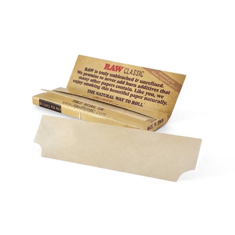 Raw classic cut single wide กระดาษม้วนแบบตัดมุม 70 mm. 50แผ่น