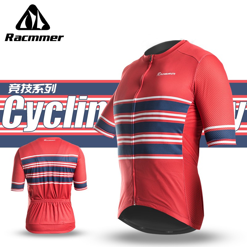 RACMMER Mens Cycling Jerseys Casual Fit Simple Stripe Musthave for