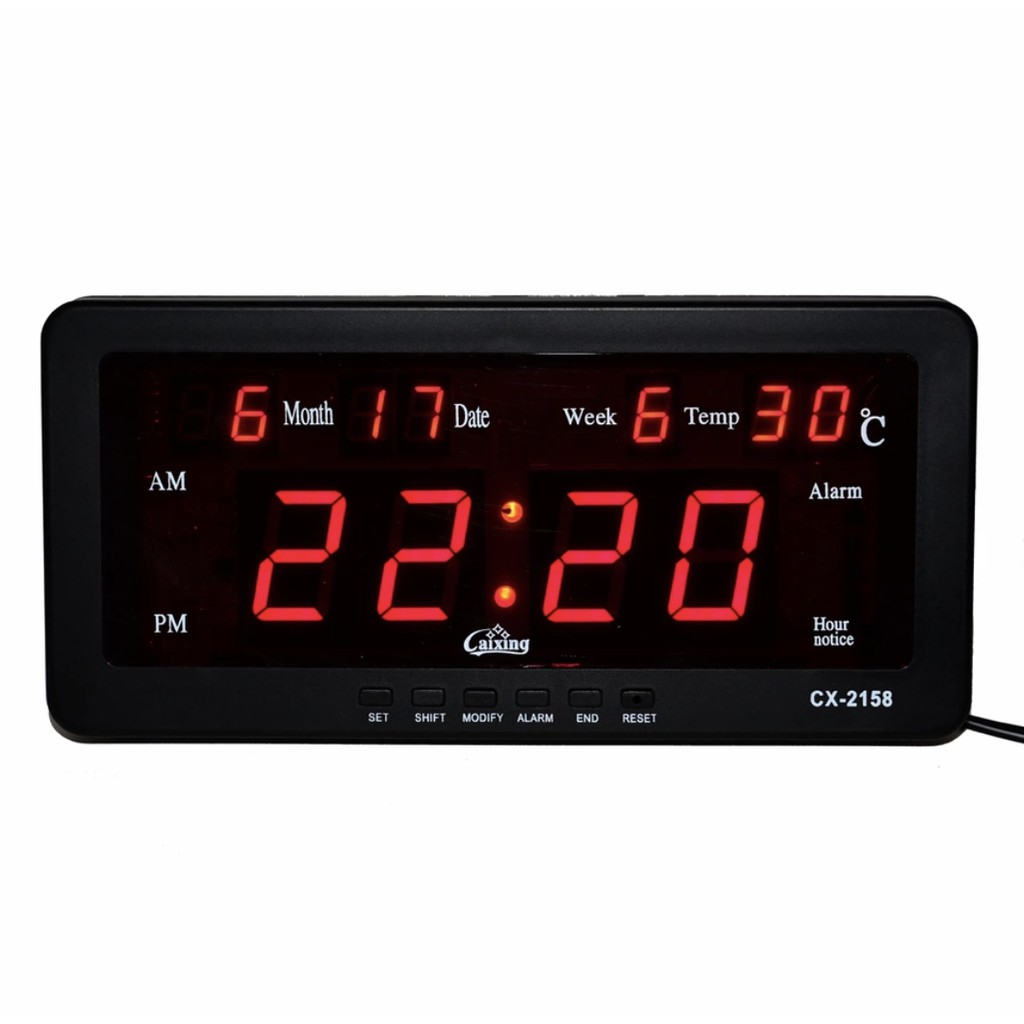 Caixing นาฬิกาดิจิตอล LED DIGITAL CLOCK แบบแขวนผนัง รุ่น CX2158