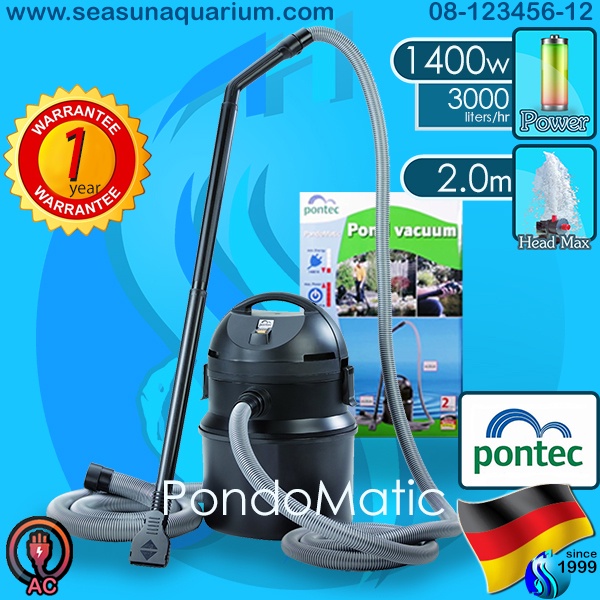 Pontec PondoMatic เครื่องดูดฝุ่น ดูดตะกอน สระว่ายน้ำ บ่อปลา 1400 วัตต์