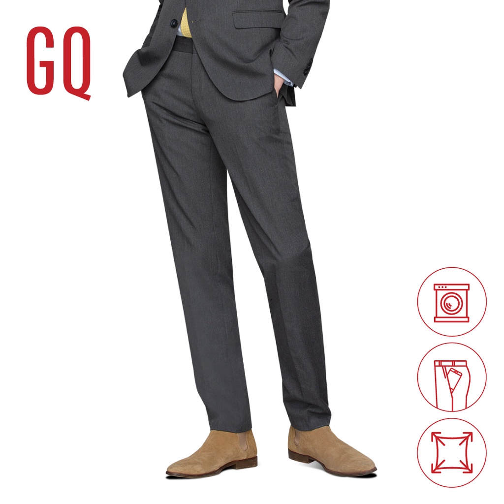 GQ Essential Pants กางเกงผู้ชายทรงปกติ รุ่น TR Tailored Fit สีกรมท่า
