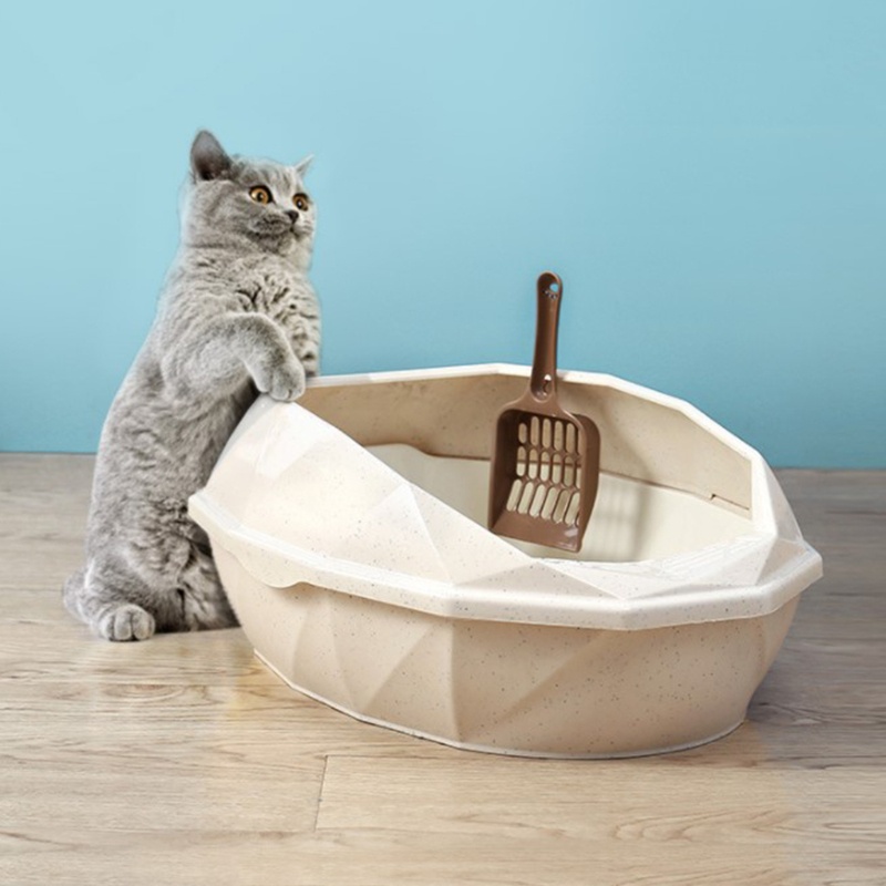 OpenTop Cat Litter Box Kit Include Scoop Kitty Litter Box Pan with