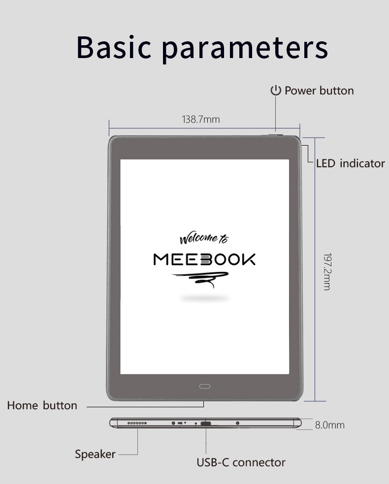 Meebook P78 Pro eBook Reader 2022 Edition - New 7.8" Eink (Android 11