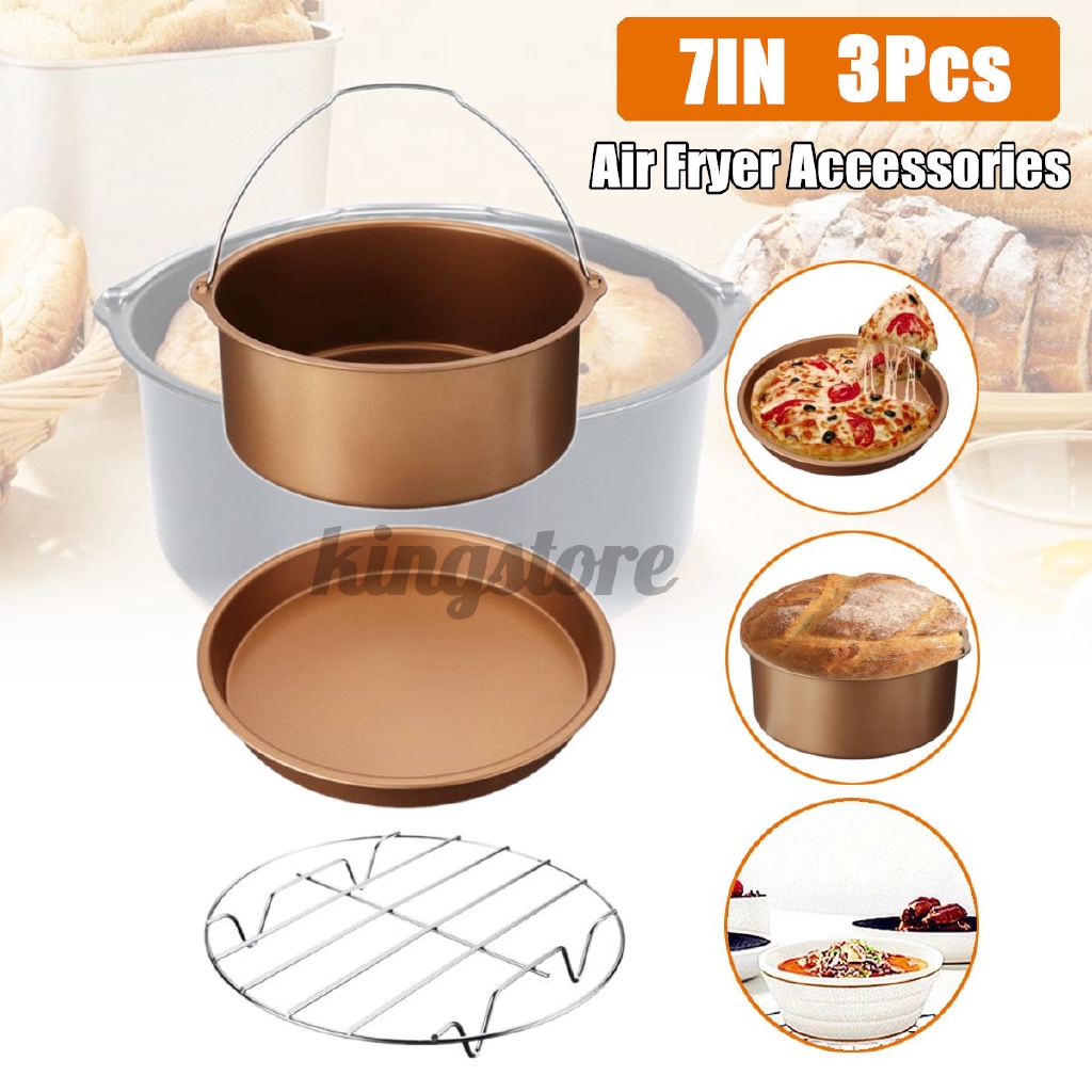 air fryer accessories 7 inch 3 piece set gold version air fryer