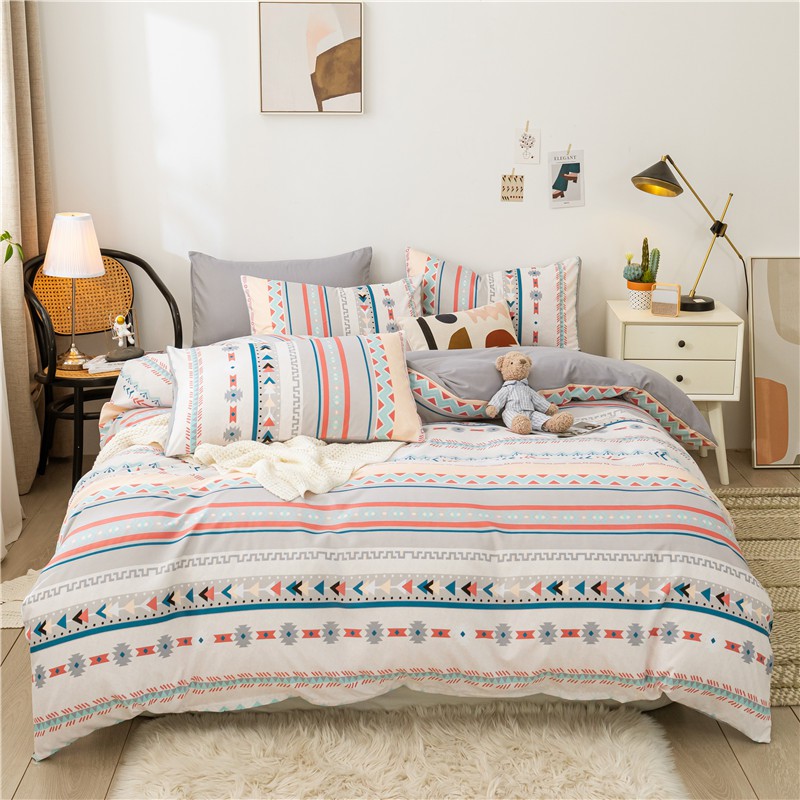 Bohemian Style 3/4in1 Bedding set Tempat Tidur Printed Bedsheet Pillowcase Blanket Quilt Cover