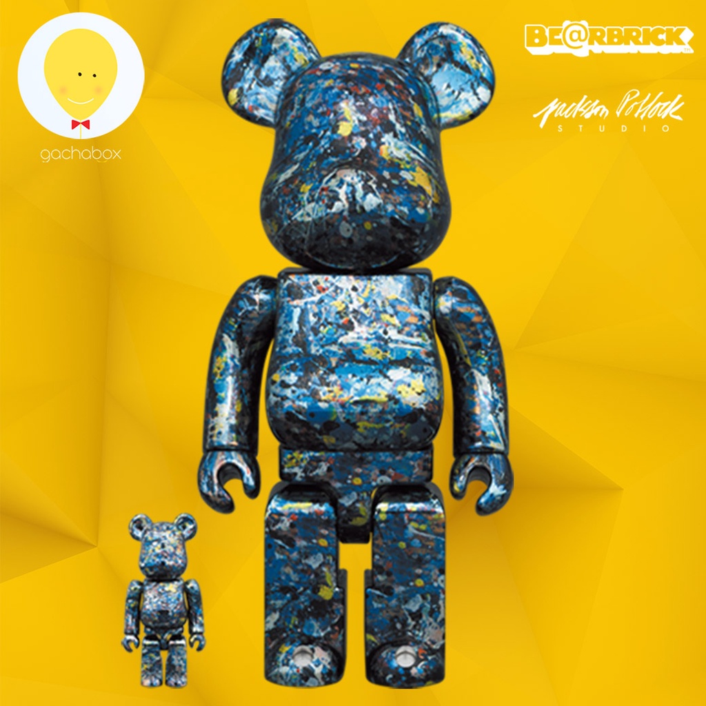 gachabox Bearbrick Jackson Pollock Studio Chrome 100400 แบร์บริค