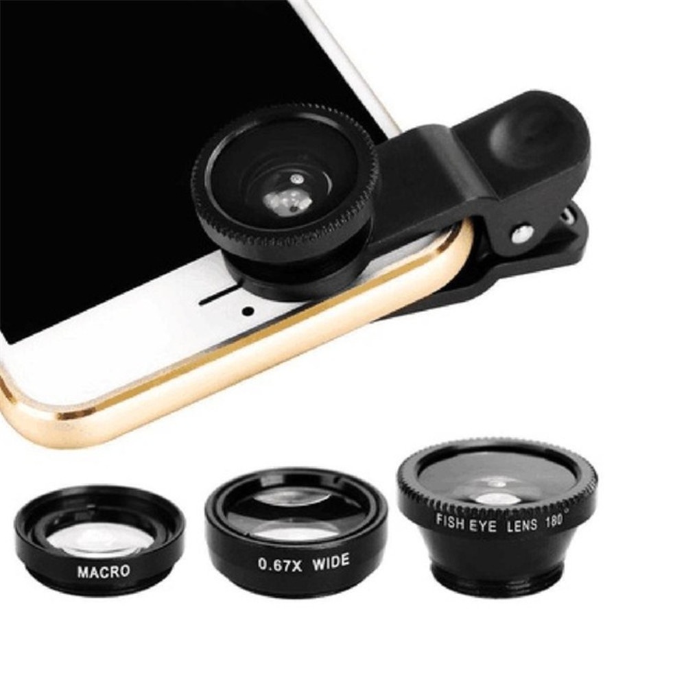 ┋Phone lens Fisheye 0.67x Wide Angle Zoom lens fish eye 6x macro lenses