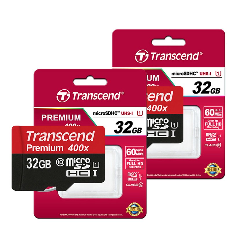 Transcend Micro SDHC UHSI (U1) Speed Class 10 60MB/S 32GB 400X แพ็คคู่ 2ชิ้น Shopee Thailand
