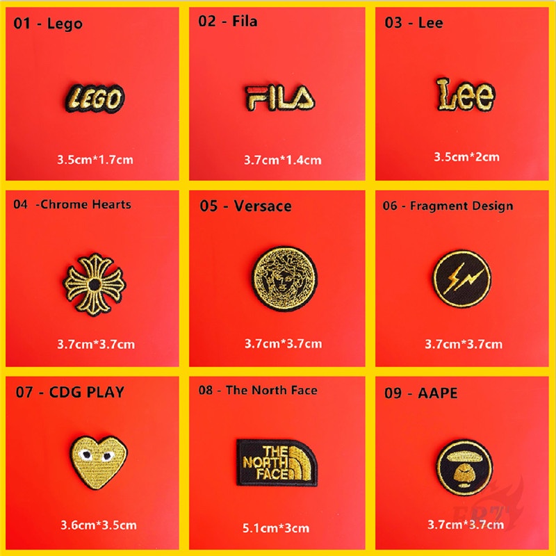 ☸ Fashion Brand Logo Mini Goldline Series 03 IronOn Patch ☸ 1Pc DIY