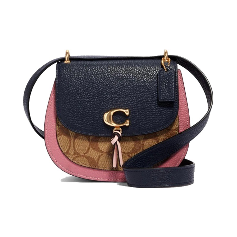 ของเเท้100กระเป๋า COACH 2316 REMI SADDLE BAG IN COLORBLOCK SIGNATURE