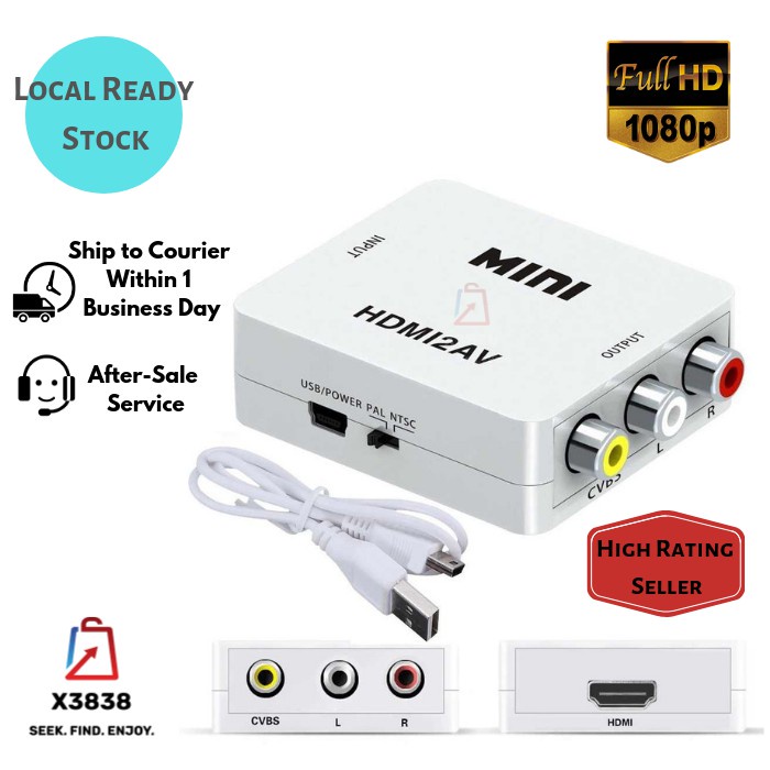 High quality Mini Composite HDMI2AV 1080P HDMI to RCA Audio Video AV