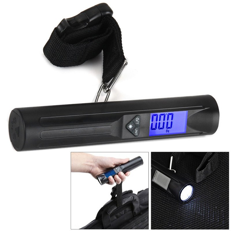 LCD Scale LED Torch 40kg Hand Carry Luggage Digital Weighing w