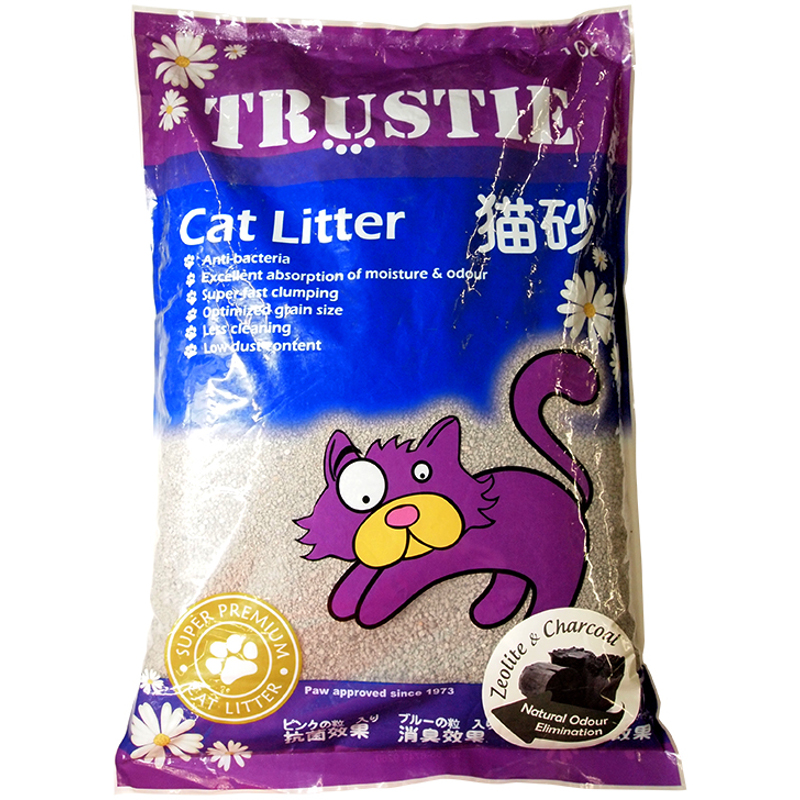 TRUSTIE Super Premium Cat Sand (Zeolite & Charcoal) 10l (8.1kg) Shopee Thailand