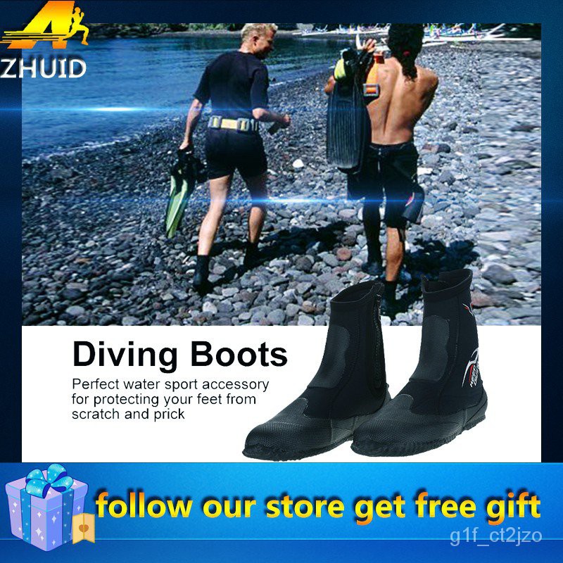 Diving Neoprene Snorkeling 5mm Long Shoes Water KEEP DIVING Scuba 1