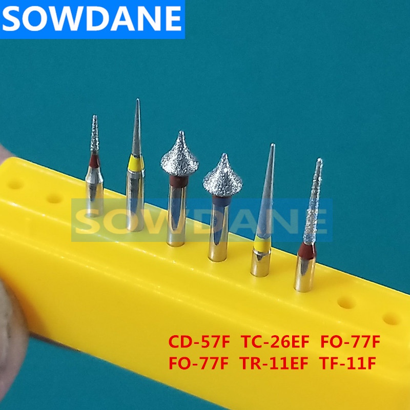 6 Pcs Set Dental Diamond Polish Bur Dental Polishing Burs Polishing Bur