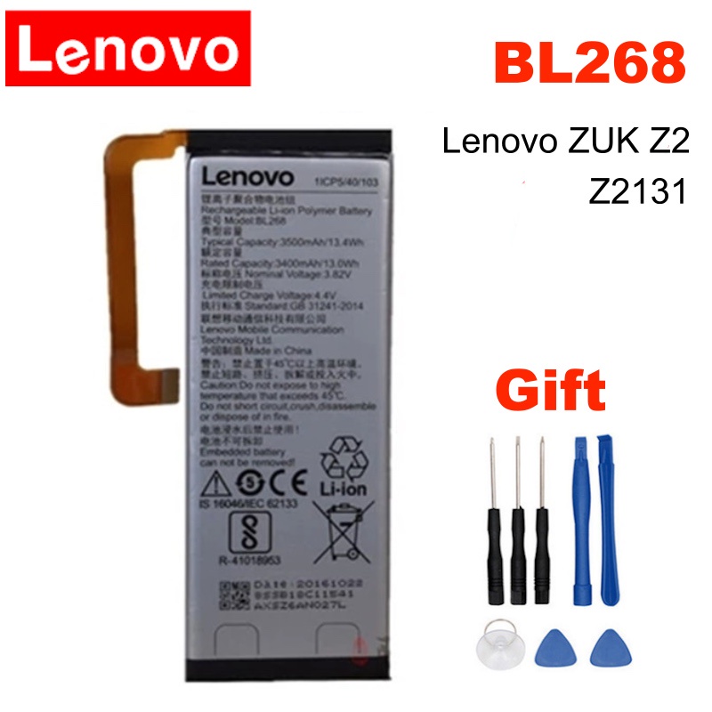 Lenovo Original Battery BL268 For Lenovo ZUK Z2 Z2131 3500mAh Mobile