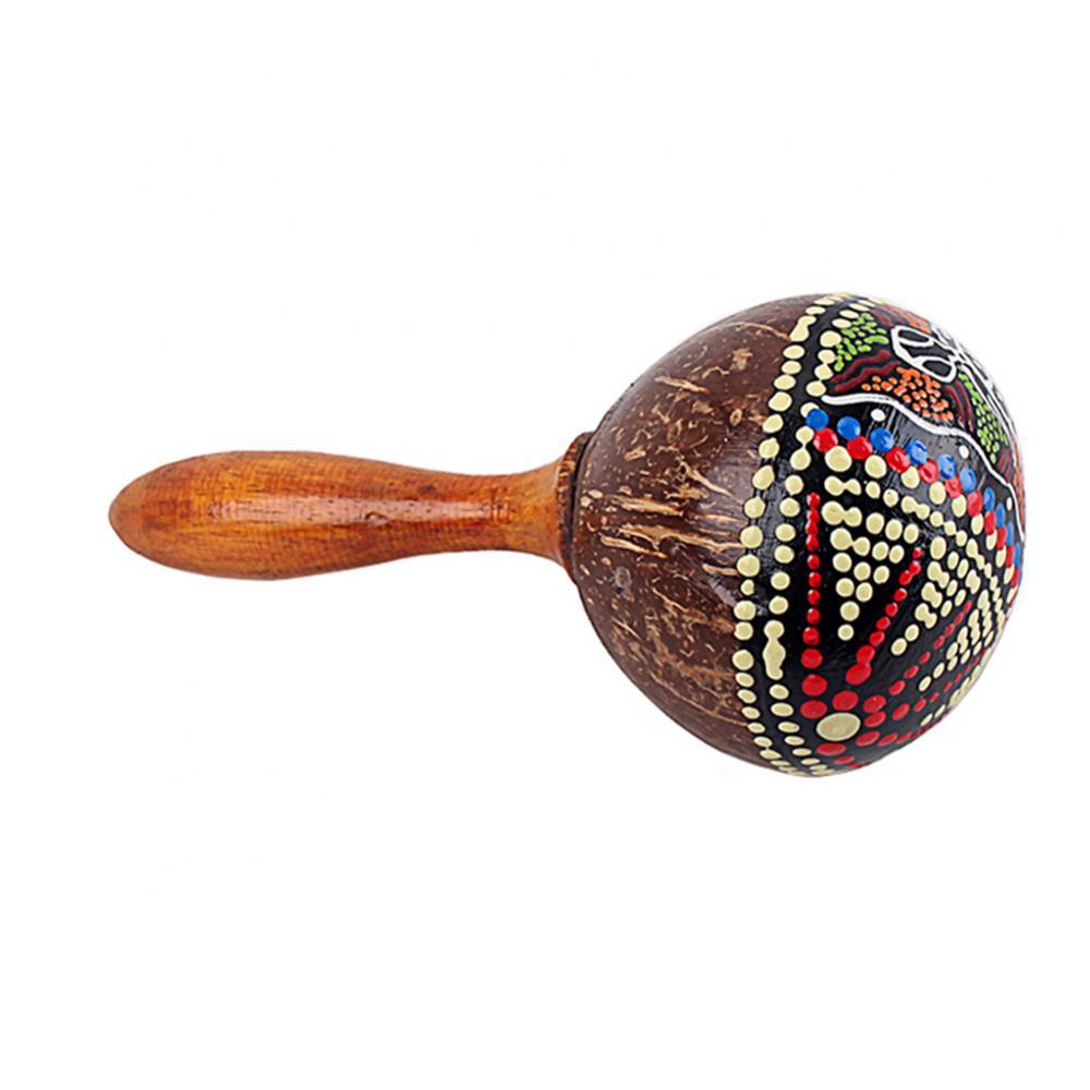 50 Hot Sale Coconut Shell Sand Hammer Shaker Hand Rattle Percussion
