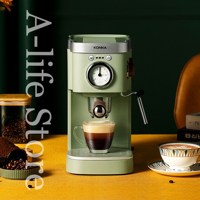 KONKA Italian semiautomatic capsule coffee machine household retro fancy milk bubble mini