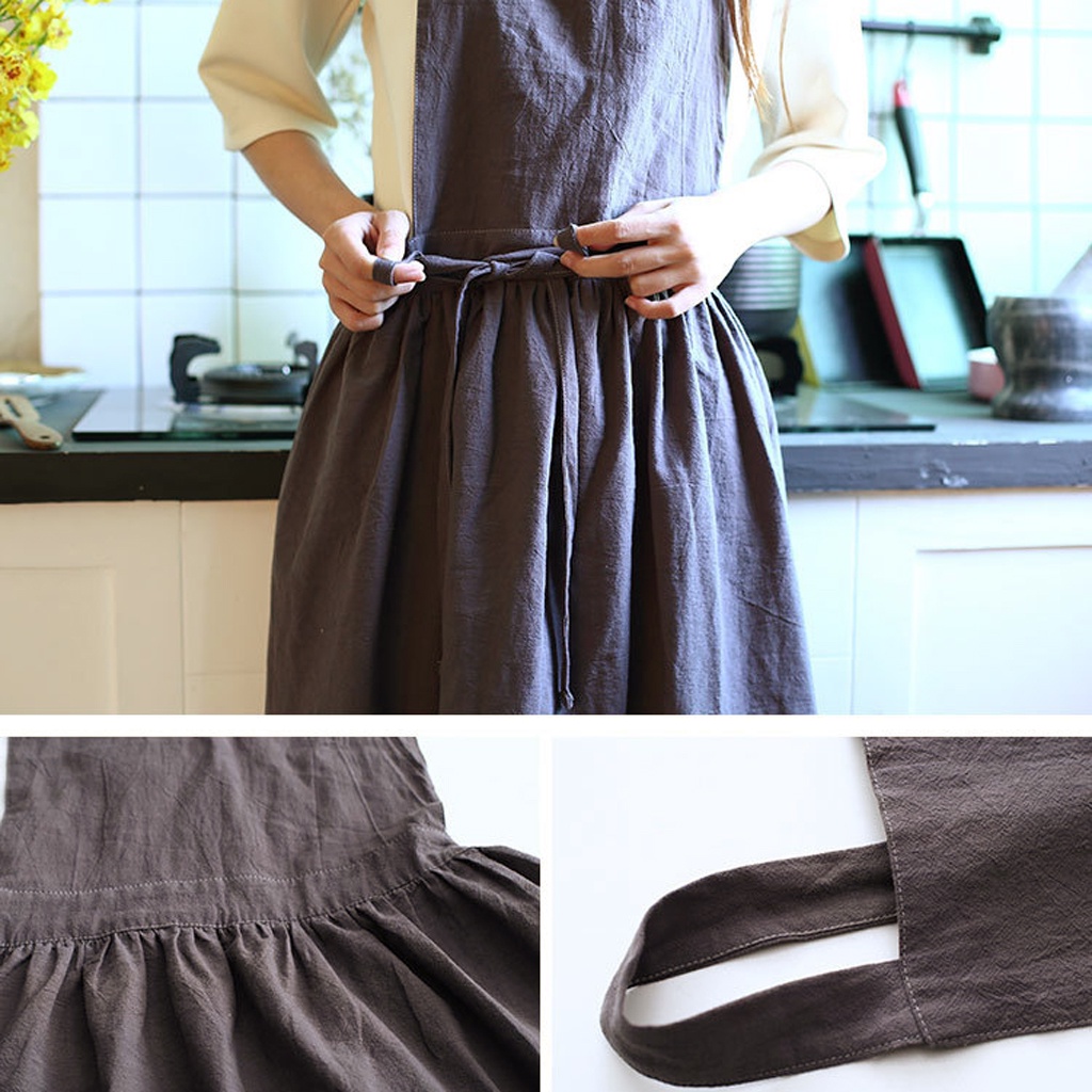 [sharprepublicefMY] Retro Japanese Cotton Linen Apron Casual Craft