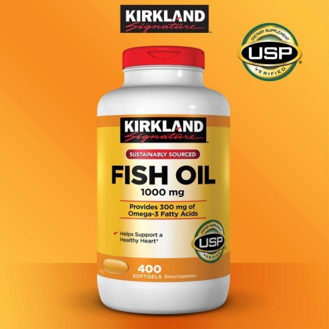 Kirkland Fish oil 1000mg. (จำนวน 400เม็ด Softgels) Shopee Thailand