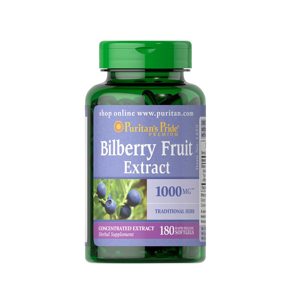 Puritan’s Pride Bilberry 41 Extract 1000 mg 90 180 Softgels Shopee