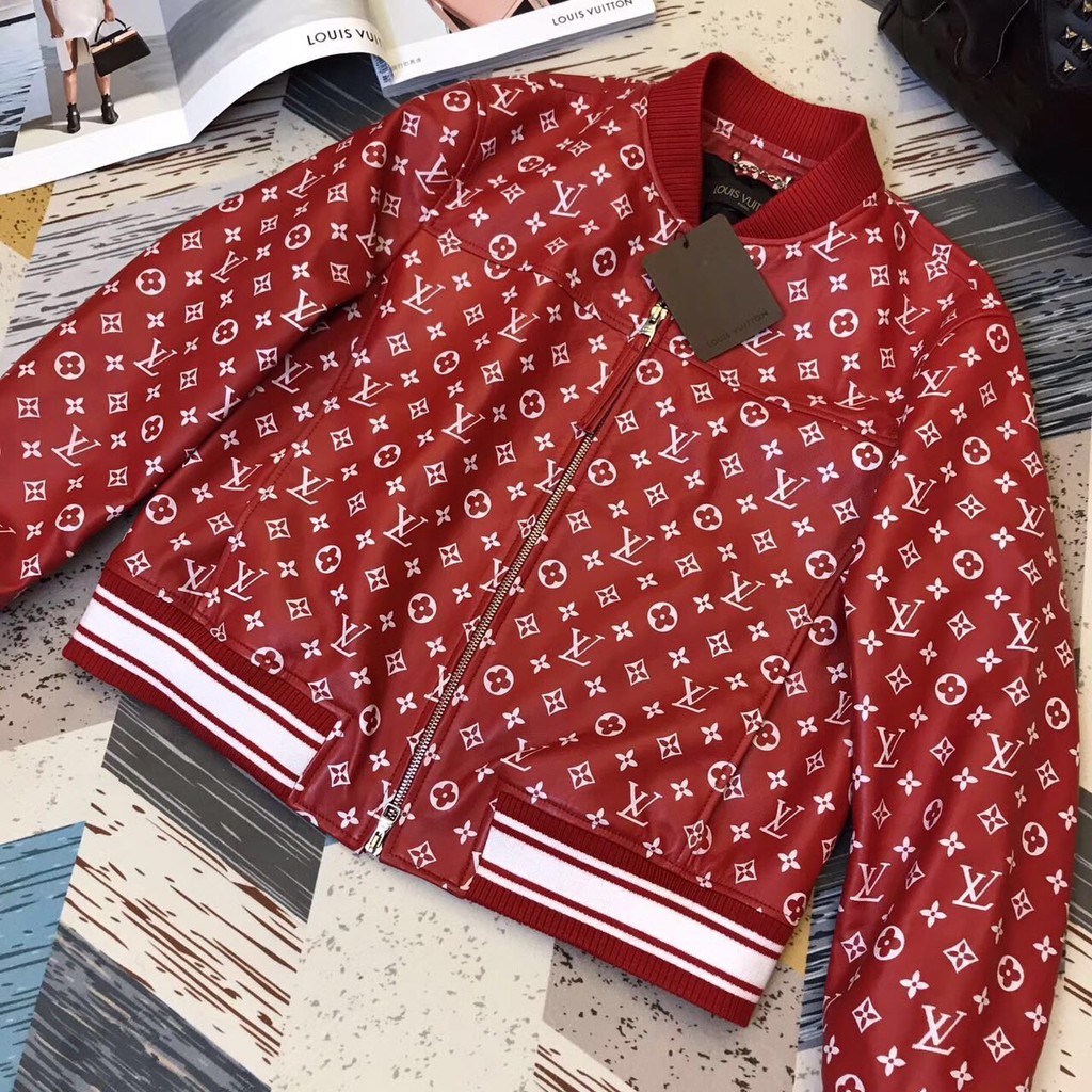 Red Louis Vuitton Bomber Jacket