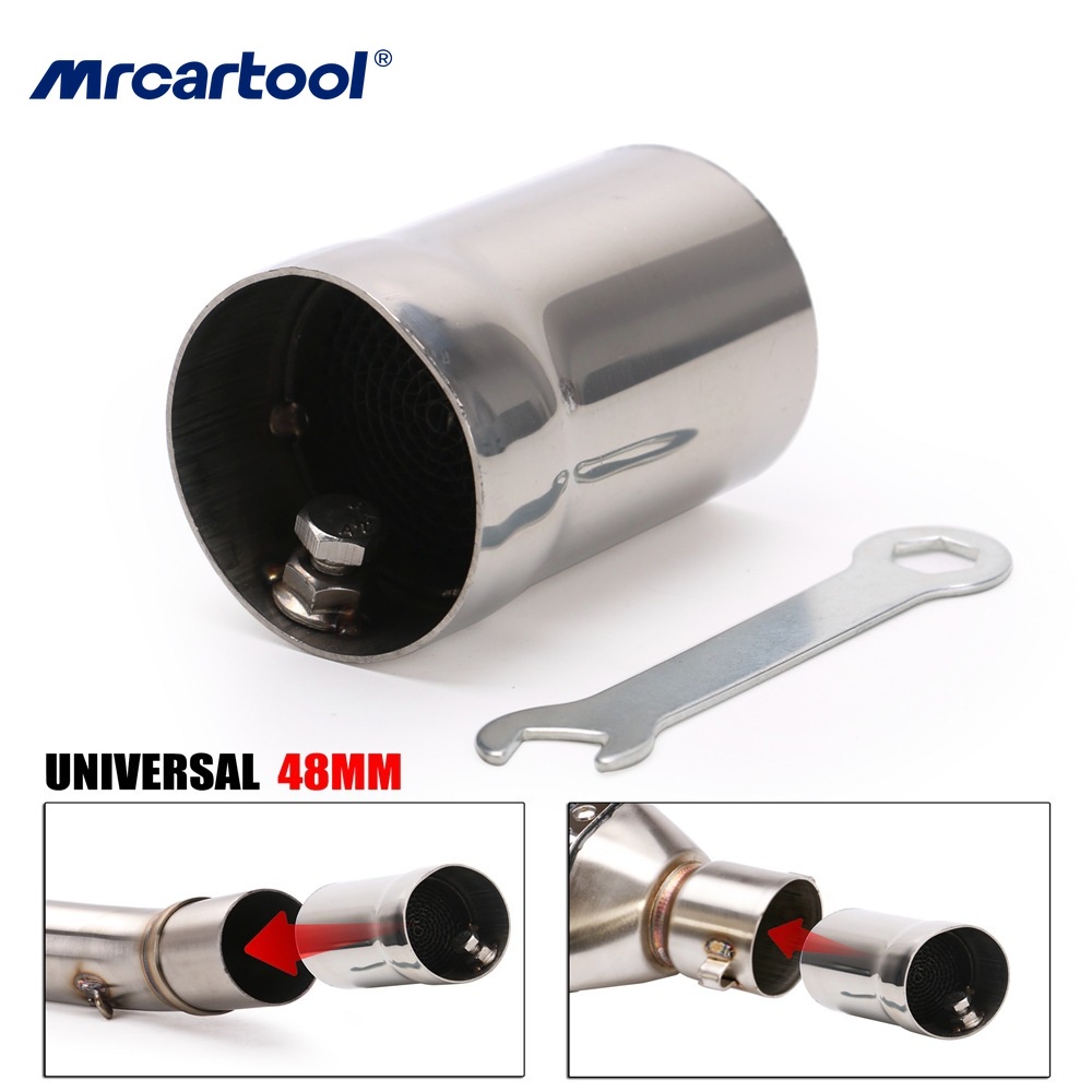 MRCARTOOL Motorcycle 48mm Muffler General Motorcycle Exhaust Pipe