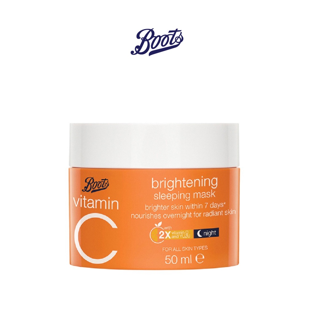 BOOTS VITAMIN C บู๊ทส์ วิตามิน ซี ไบรท์เทนนิ่ง สลีพปิ้ง มาส์ก 50 มล.