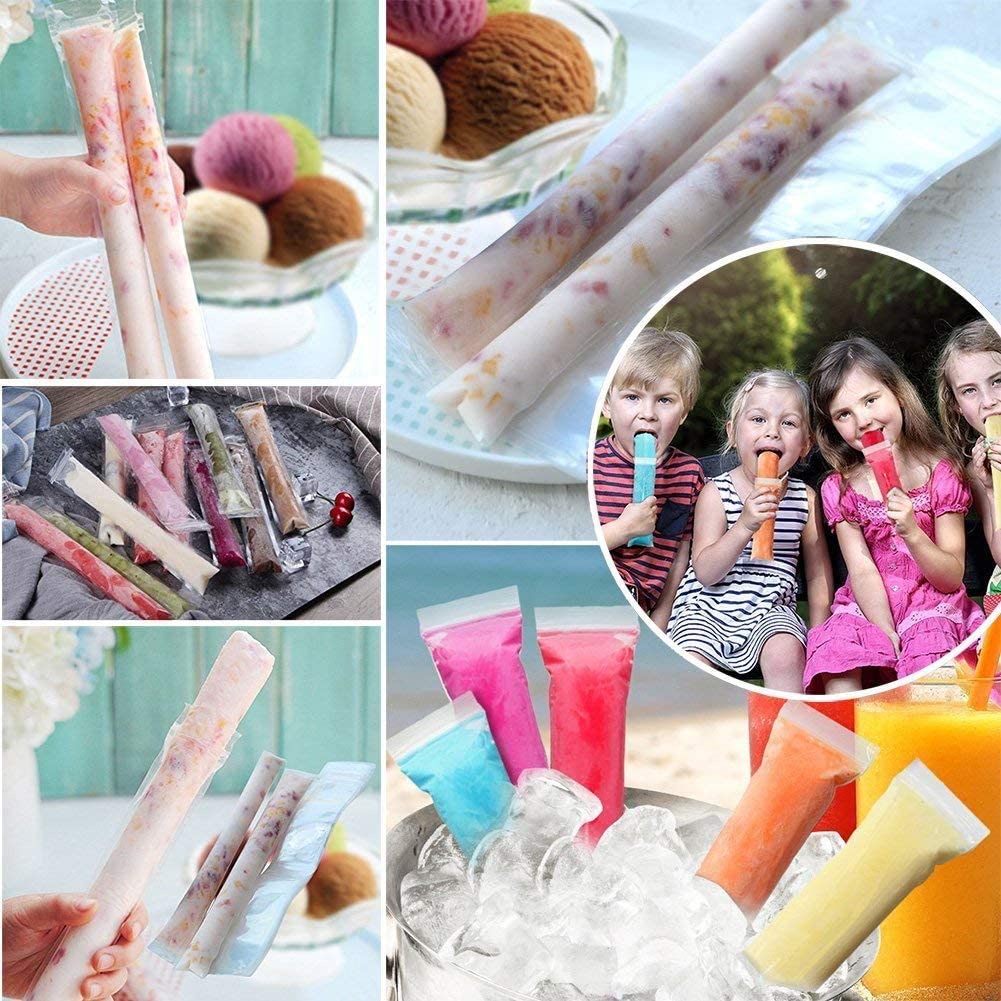 กระเป๋าแช่เย็น 200PCS Popsicle Bags DIY Ice Pop Bags For Yogurt Ice