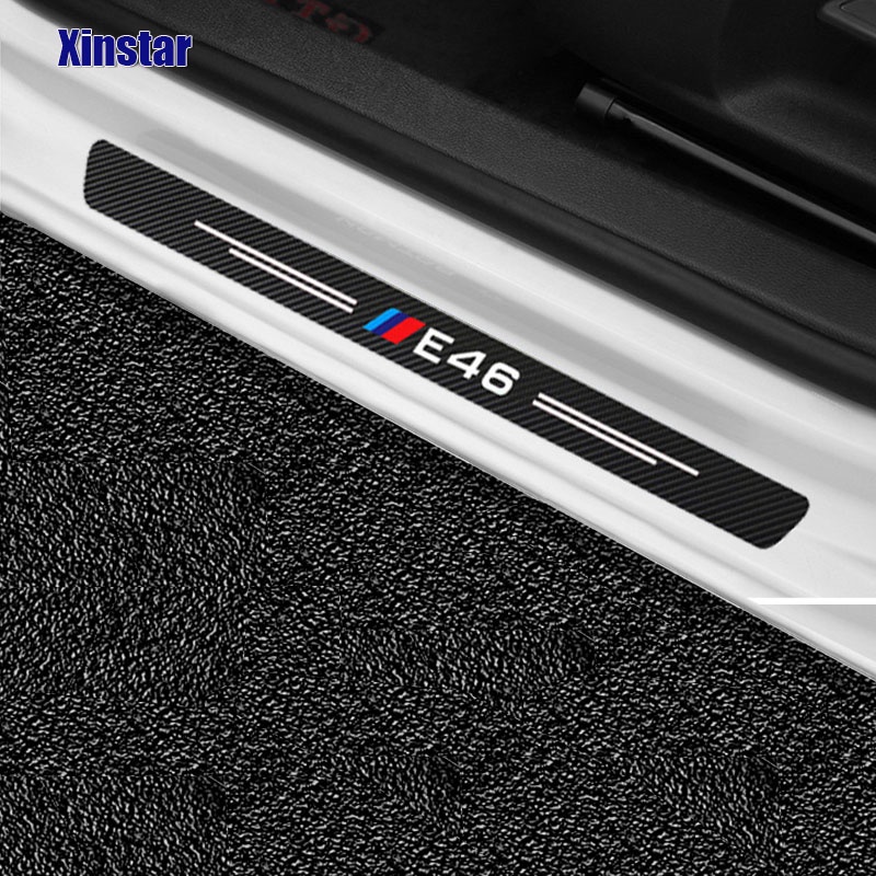 4pcs Carbon Fiber Car Door Sill Sticker For Bmw E30 E34 E36 E39 E46 E60