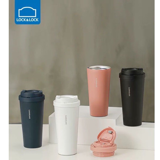แก้ว กาแฟ เก็บความเย็น/ร้อน Lock&Lock 540ml แถมแปรงล้างหลอด / 316L