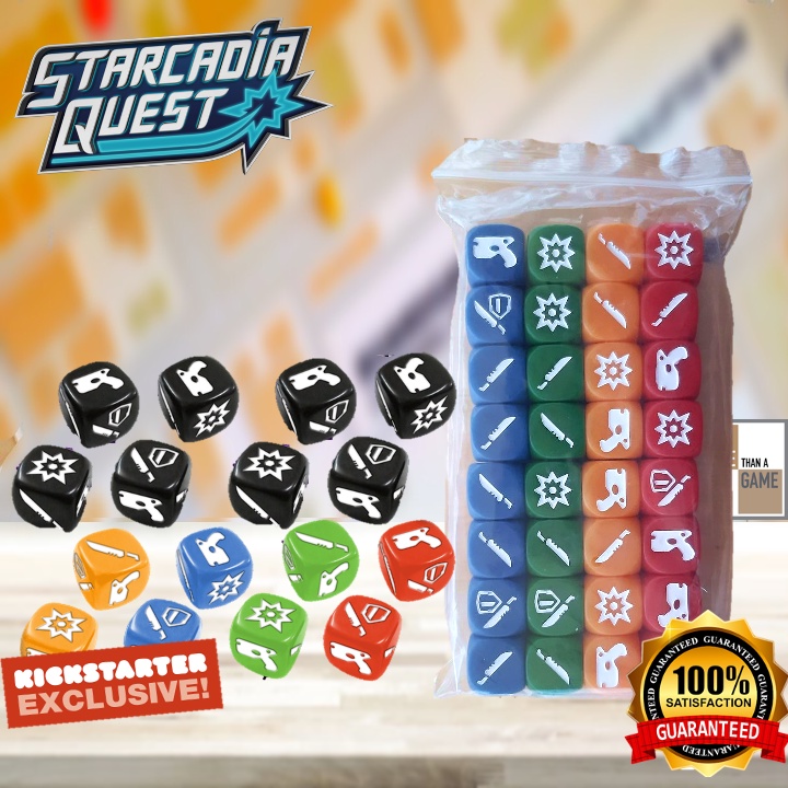 Starcadia Quest Crew Dice Bundle, Extra Black Dice, Crew Dice
