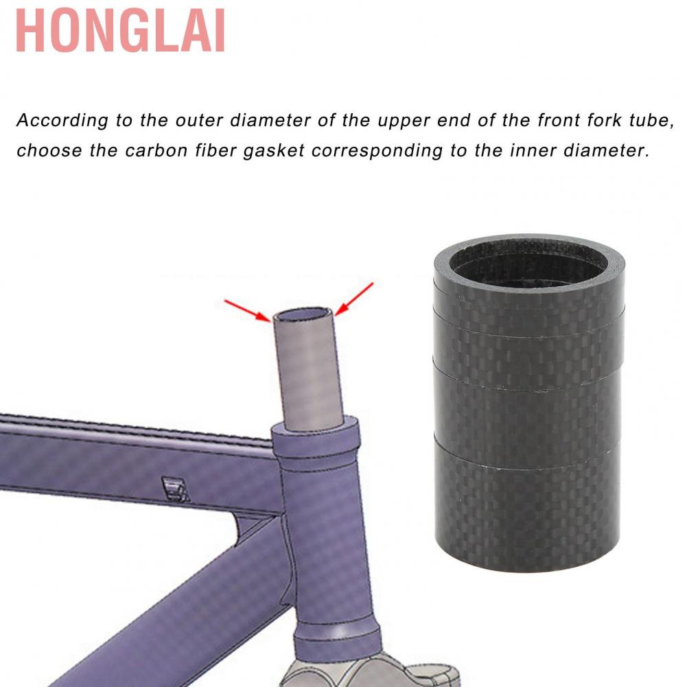 Honglai Bicycle Headset Spacer OD2 Bike Front Fork Stem Spacers Carbon