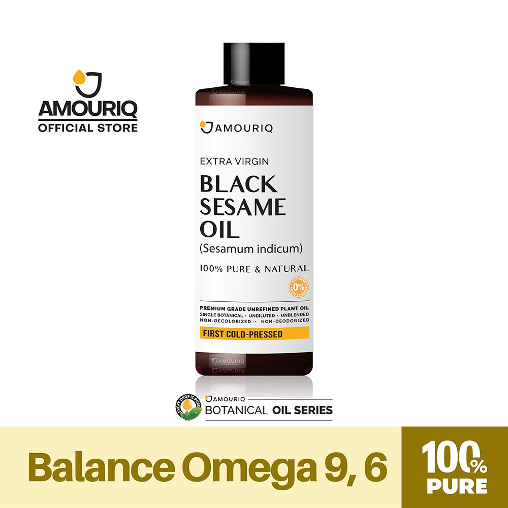 นํ้ามันงาดำ น้ำมันงา บริสุทธิ์พิเศษ 100 เมล็ดงาดํา สกัดเย็น เกรดพรีเมี่ยม Black Sesame Oil Extra