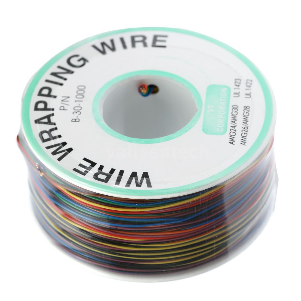 250M 8Wire Colored Insulated 301000 30AWG Wire Wrapping Cable Wrap