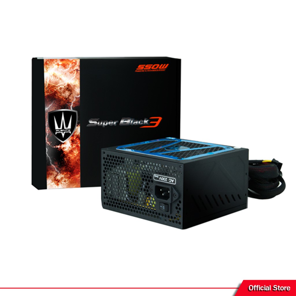 POWER SUPPLY (อุปกรณ์จ่ายไฟ) PLENTY Super Black 3 550W (วัตต์) การรับ