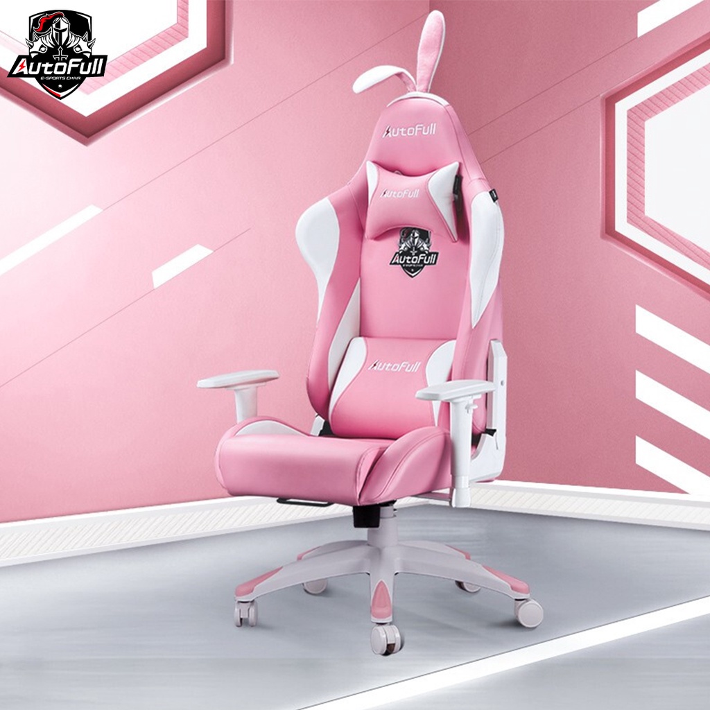 Autofull Pink Gaming Chair Ergonomic เก้าอี้เกมมิ่ง เพื่อสุขภาพ รุ่น
