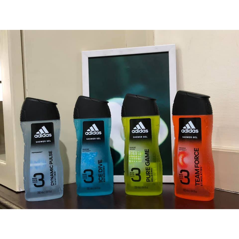 เจลอาบน้ำ อาดีดาส 3 in 1 Adidas Shower Gel Body, hair, face 250มล.