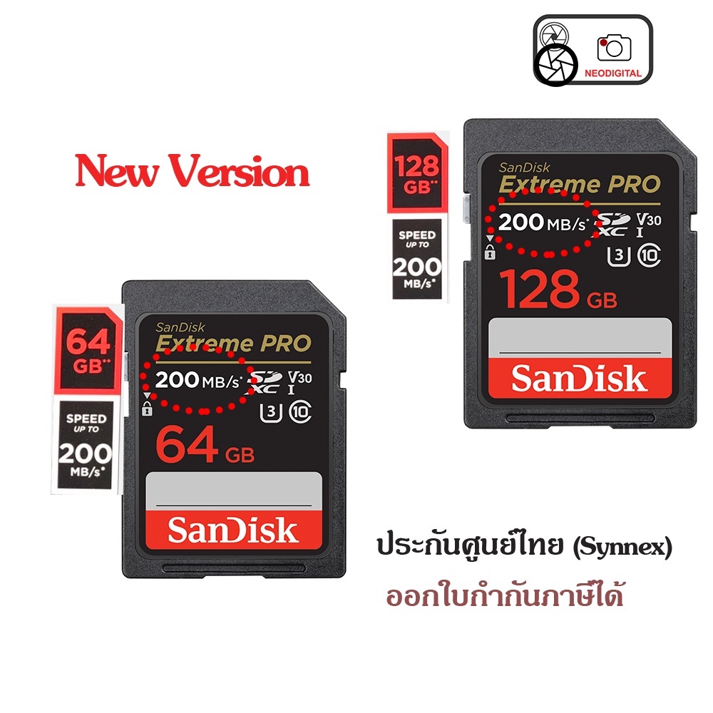 Sandisk Extreme Pro SD UHSl Card (Speed up to200MB/s) 64GB/128GB