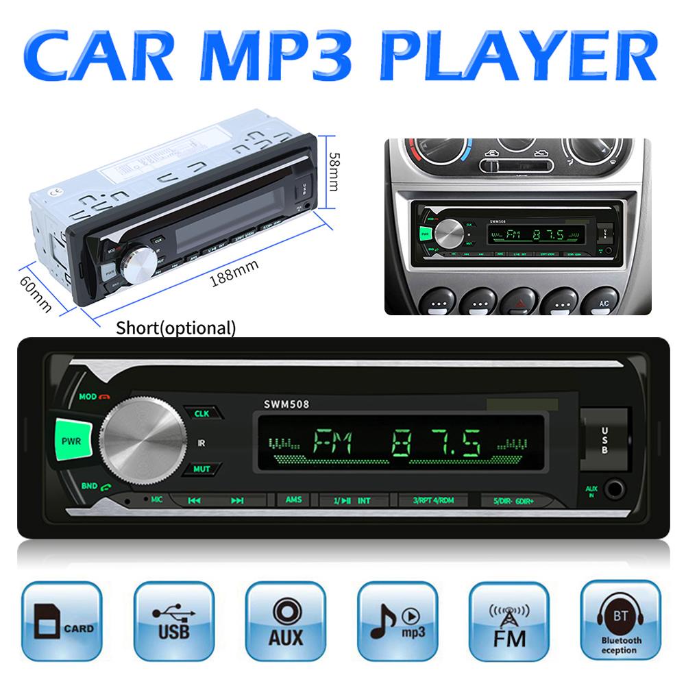 508 Bluetooth Car Stereo MP3 Player USB Audio Copy FM Radio Head Unit Receiver Read Cards and U
