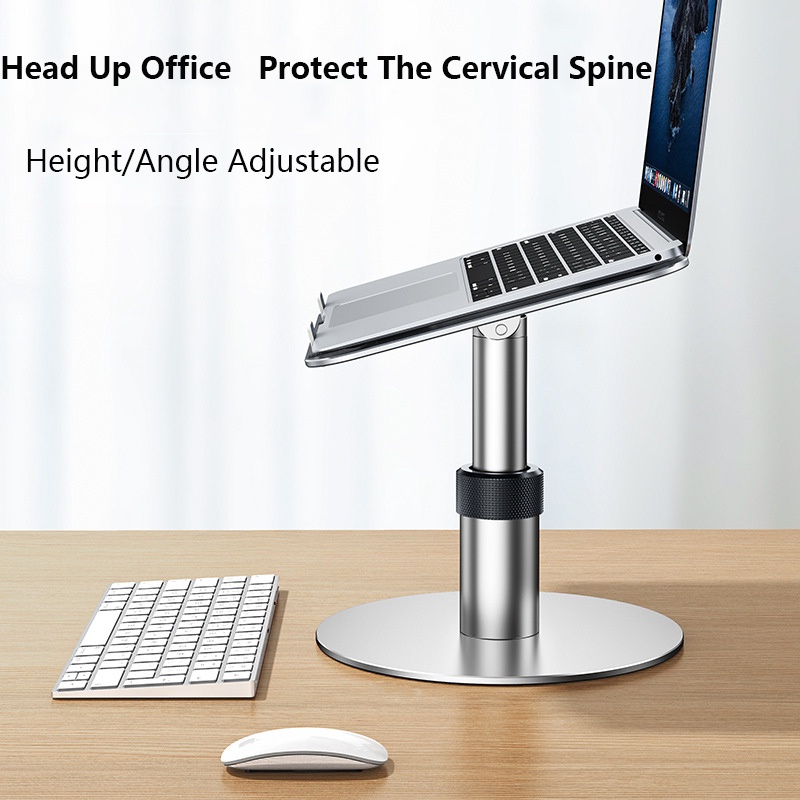 Aluminum Alloy Lifting Laptop Stand Adjustable 360Degree Rotating Laptop Stand for MacBook Air