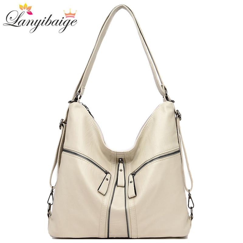 White Leather Handbags Casual Crossbody Bags For Women 2020 Luxury