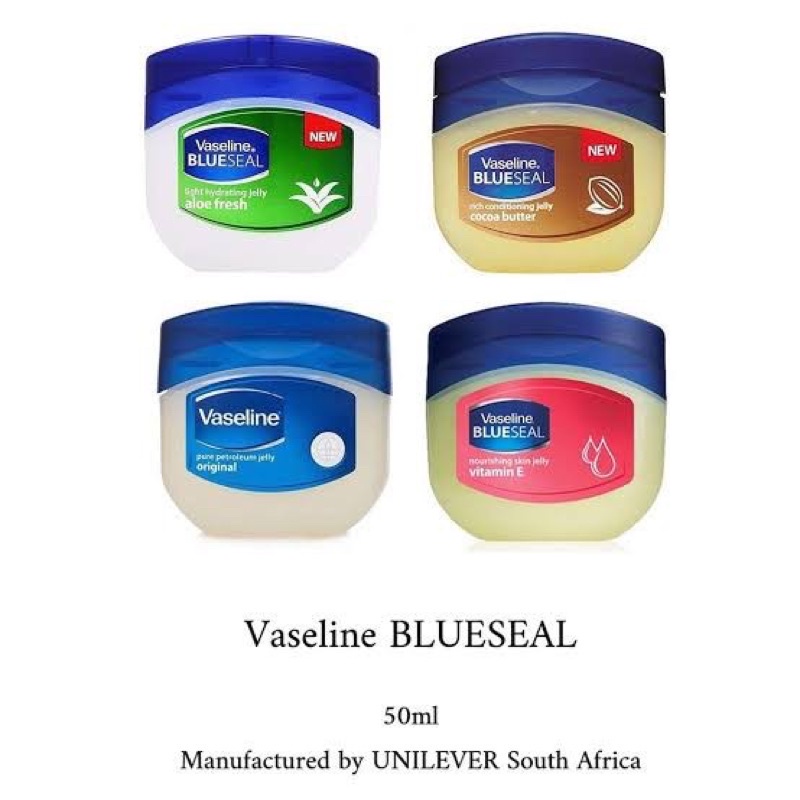 Vaseline Blueseal Pure Jelly Made from South Africa นำเข้า วาสลีน® เจลลี่ ของแท้ 50g. Shopee